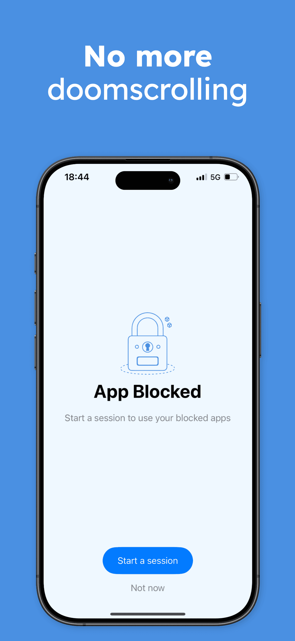 Flow app screen showing breathing exercise to stop scrolling