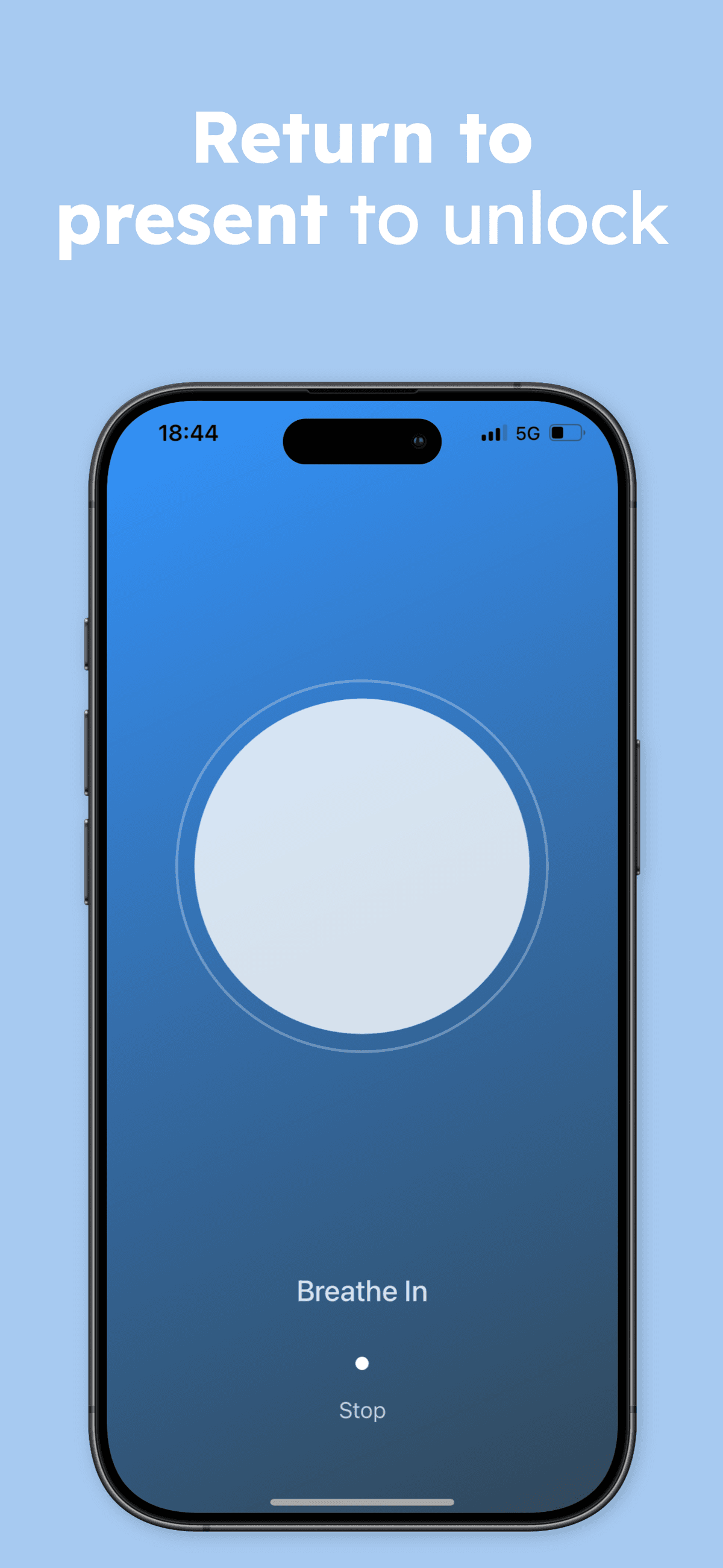 Flow app screen for starting an intended session