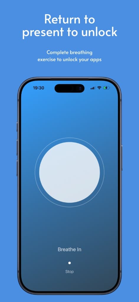 Flow app screen for starting an intended session